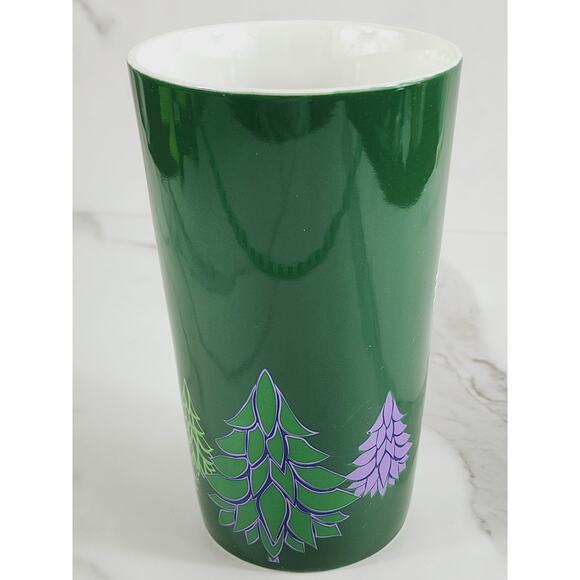 Starbucks Tall Coffee Mug Mermaid Logo 16oz Holiday 2020 Green Tree 6" Christmas - Picture 7 of 13